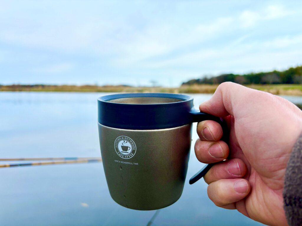 野釣り場でコーヒー