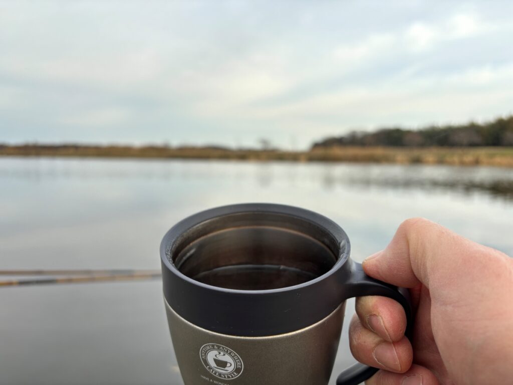 野釣り場で淹れたコーヒー