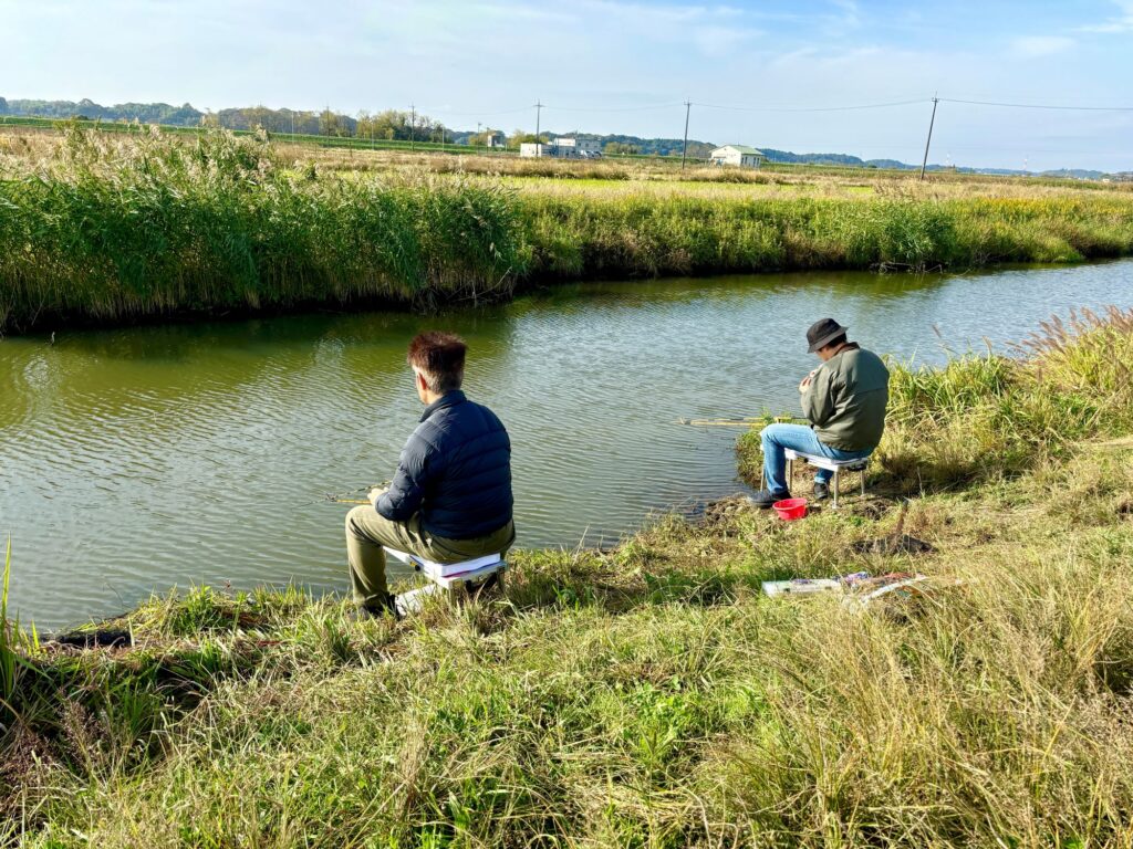 2人でへらぶな釣り